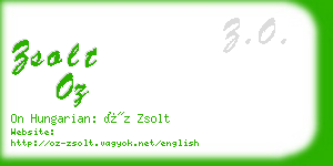 zsolt oz business card